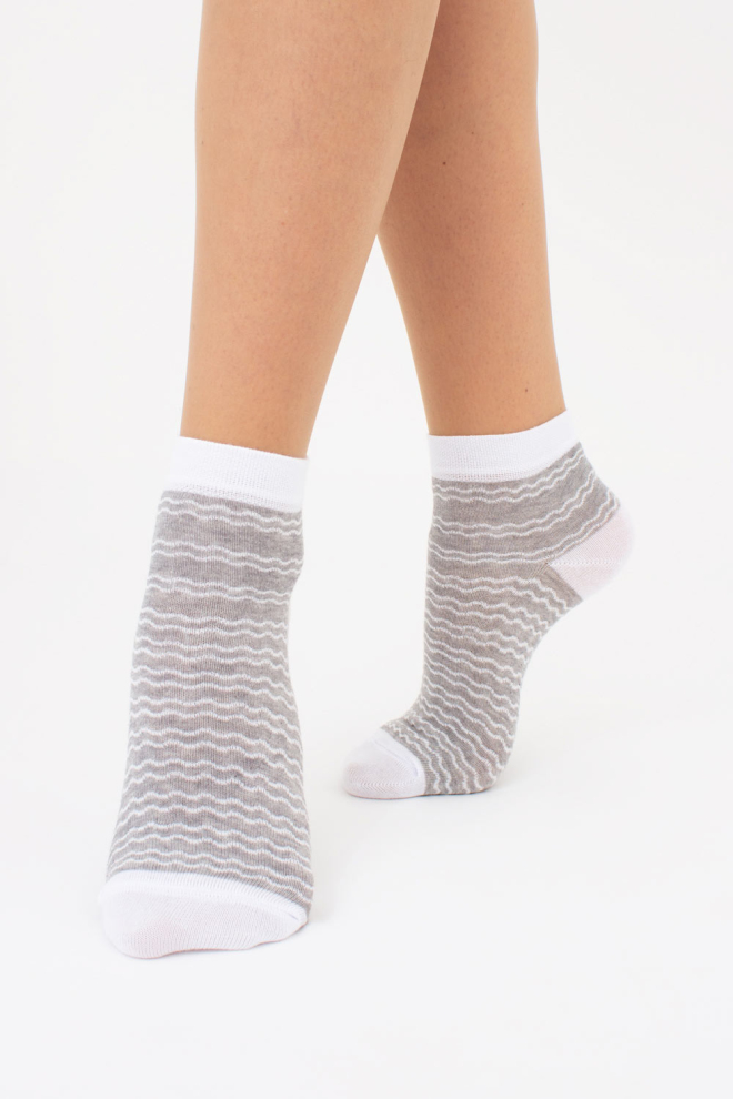Жіночі шкарпетки у смужку комплект з 2-х пар WS2 FASHION SET 2405 (пак х2) Giulia (light grey melange), сірий