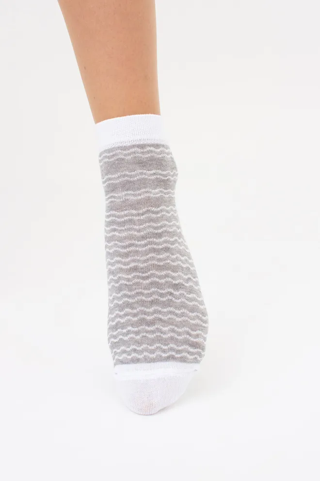 Жіночі шкарпетки у смужку комплект з 2-х пар WS2 FASHION SET 2405 (пак х2) Giulia (light grey melange), сірий