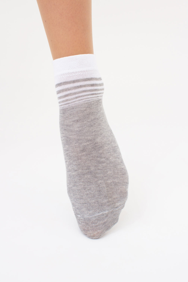 Жіночі шкарпетки у смужку комплект з 2-х пар WS2 FASHION SET 2405 (пак х2) Giulia (light grey melange), сірий