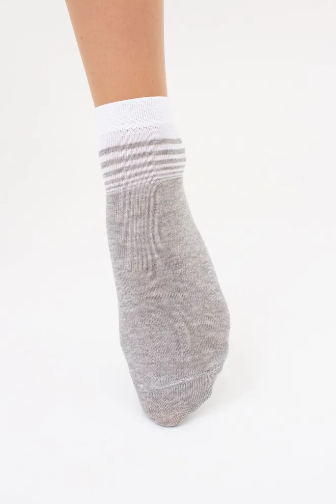 Жіночі шкарпетки у смужку комплект з 2-х пар WS2 FASHION SET 2405 (пак х2) Giulia (light grey melange), сірий