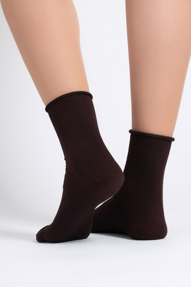Женские носки в рубчик WS3 FASHION 060 Giulia (chocolate), коричневый