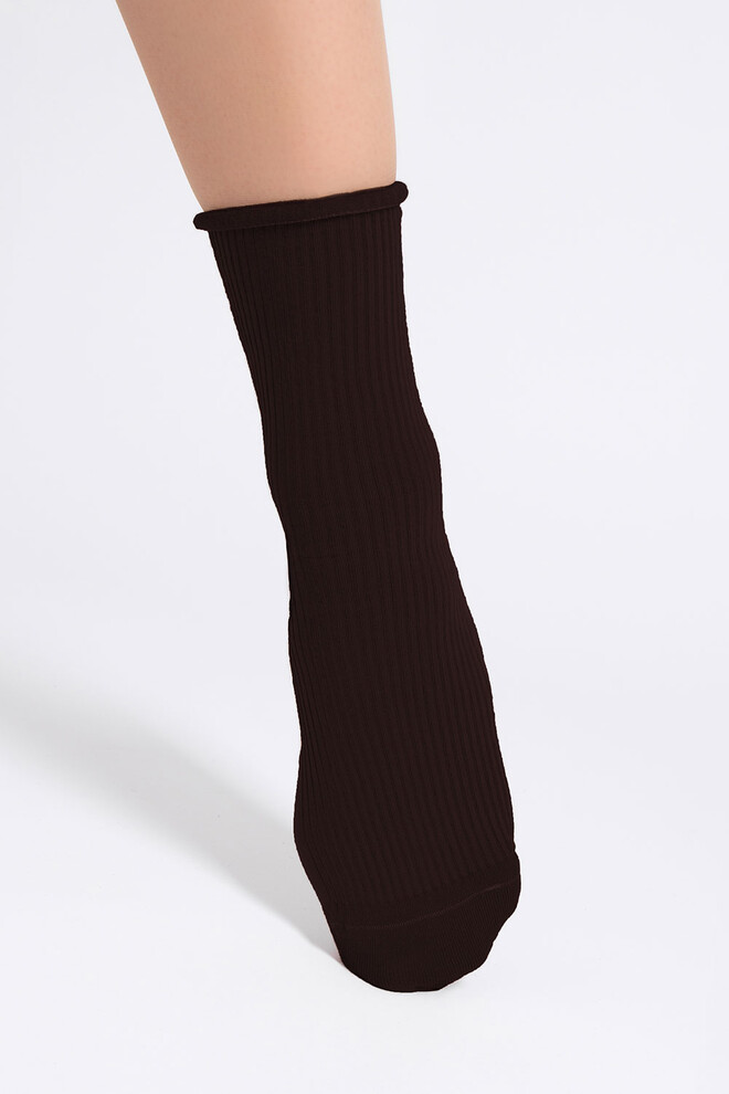 Женские носки в рубчик WS3 FASHION 060 Giulia (chocolate), коричневый