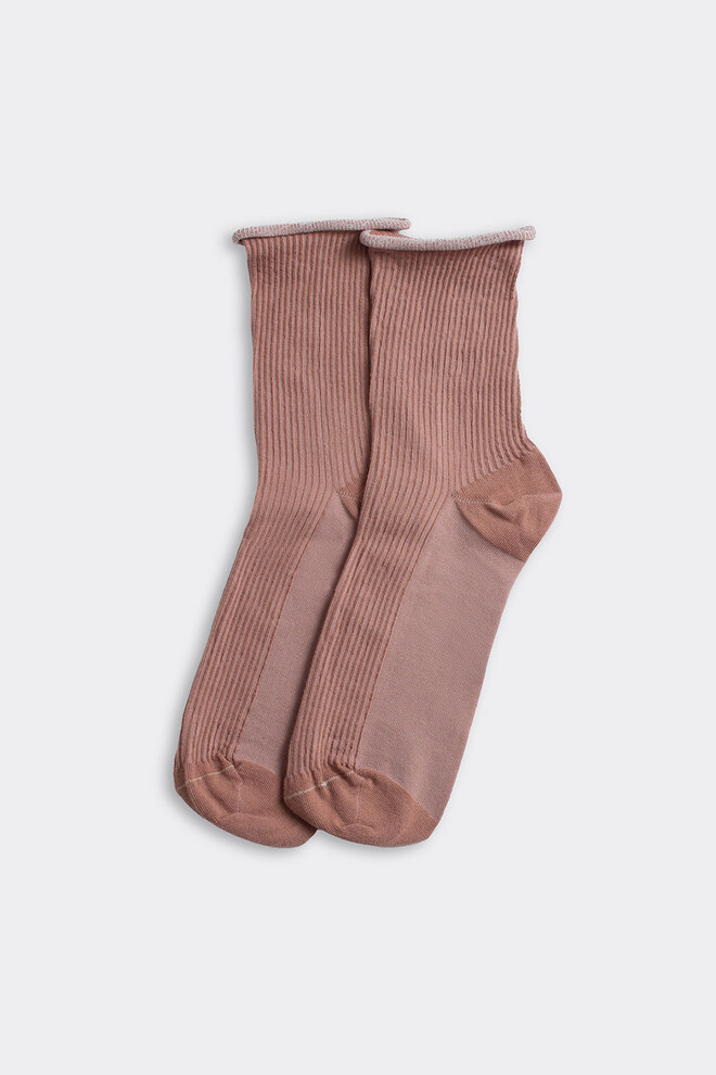 Женские носки в рубчик WS3 FASHION 060 Giulia (mocha mousse), коричневый