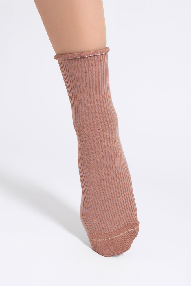 Женские носки в рубчик WS3 FASHION 060 Giulia (mocha mousse), коричневый