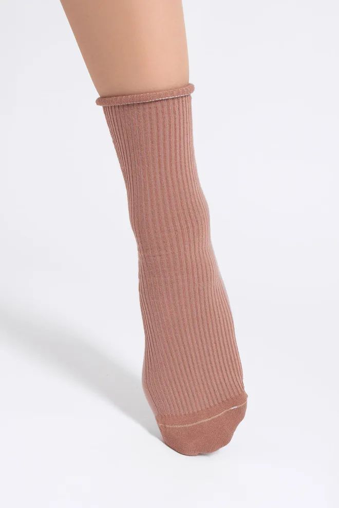 Женские носки в рубчик WS3 FASHION 060 Giulia (mocha mousse), коричневый