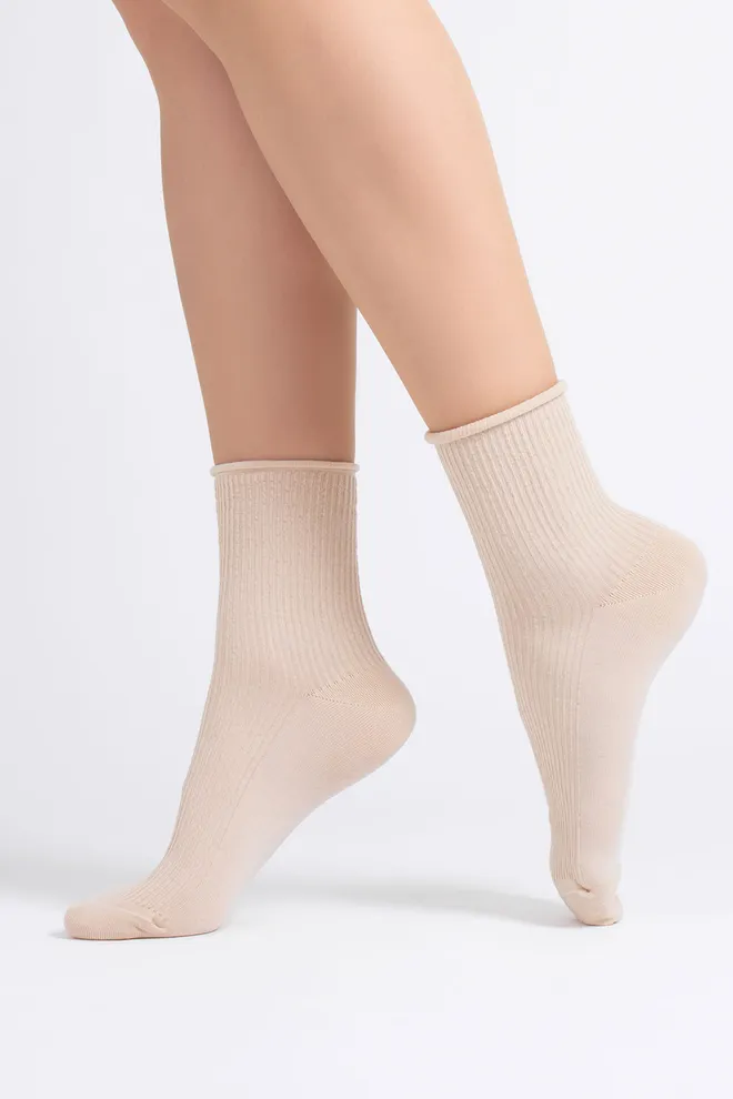 Женские носки в рубчик WS3 FASHION 060 Giulia (sand), бежевый