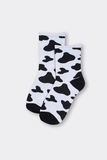 Жіночі анімалістичні шкарпетки WS2 FASHION 2505 Giulia (black/white), чорний/білий