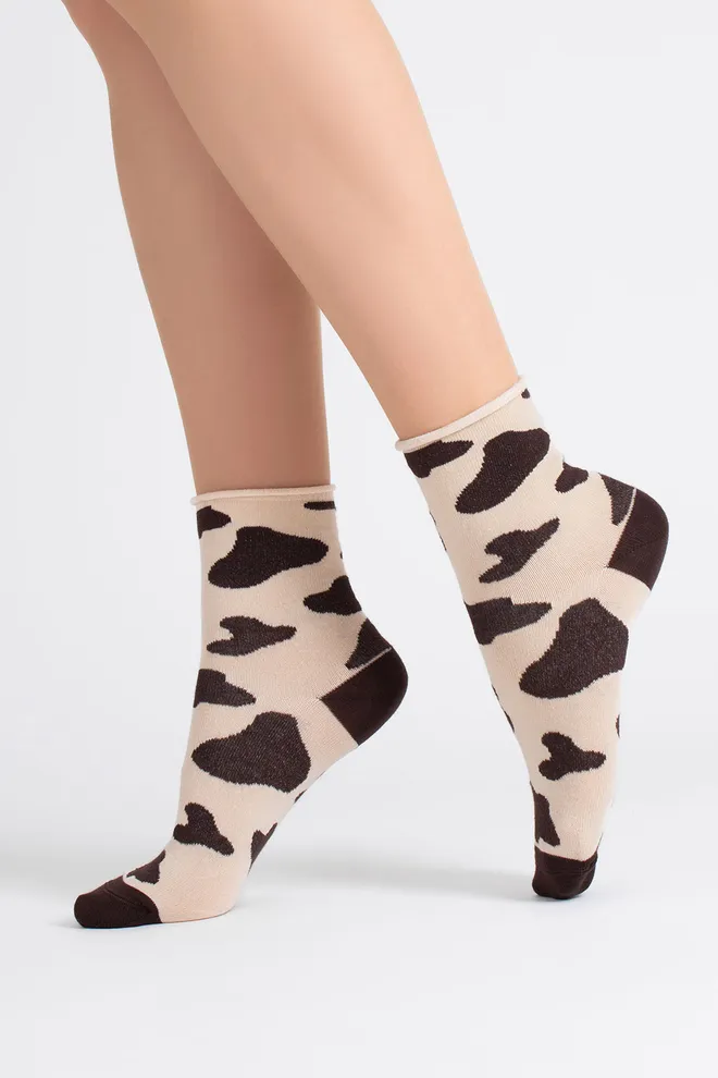 Жіночі анімалістичні шкарпетки WS2 FASHION 2505 Giulia (sand), бежевий