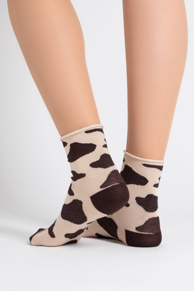 Жіночі анімалістичні шкарпетки WS2 FASHION 2505 Giulia (sand), бежевий