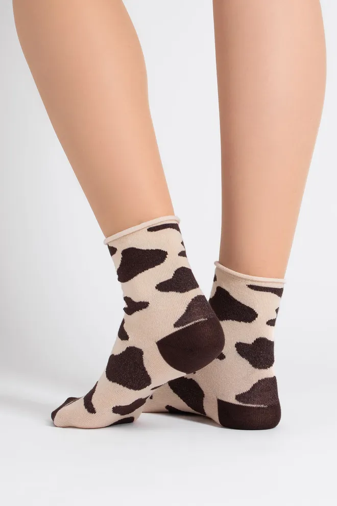 Жіночі анімалістичні шкарпетки WS2 FASHION 2505 Giulia (sand), бежевий