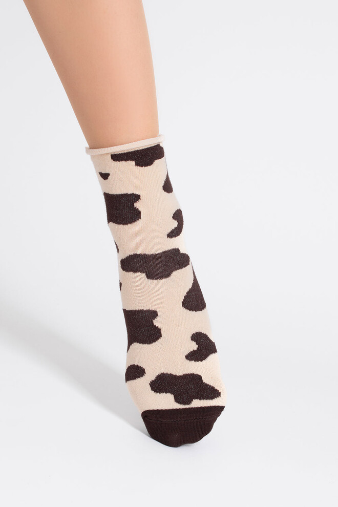Жіночі анімалістичні шкарпетки WS2 FASHION 2505 Giulia (sand), бежевий