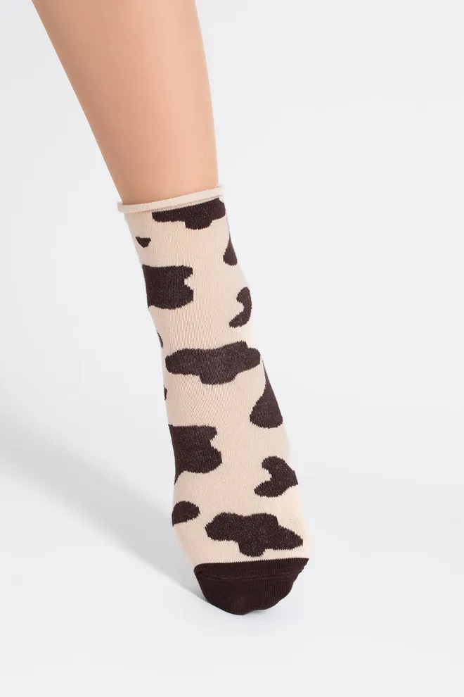 Жіночі анімалістичні шкарпетки WS2 FASHION 2505 Giulia (sand), бежевий