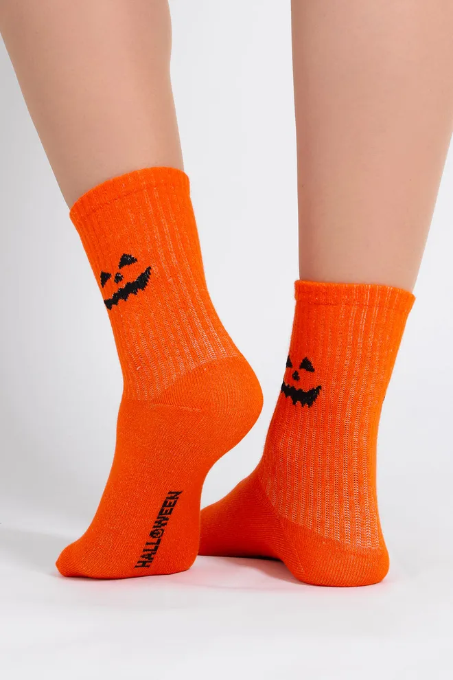 Жіночі шкарпетки з посмішкою на Геловін WS3 HALLOWEEN STRONG 2501 Giulia (orange), помаранчевий