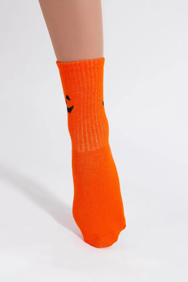 Жіночі шкарпетки з посмішкою на Геловін WS3 HALLOWEEN STRONG 2501 Giulia (orange), помаранчевий