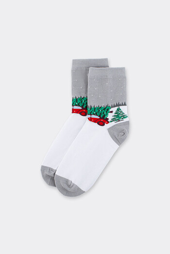 Жіночі шкарпетки новорічні WS3 NEW YEAR 2602 Giulia (silver), сірий