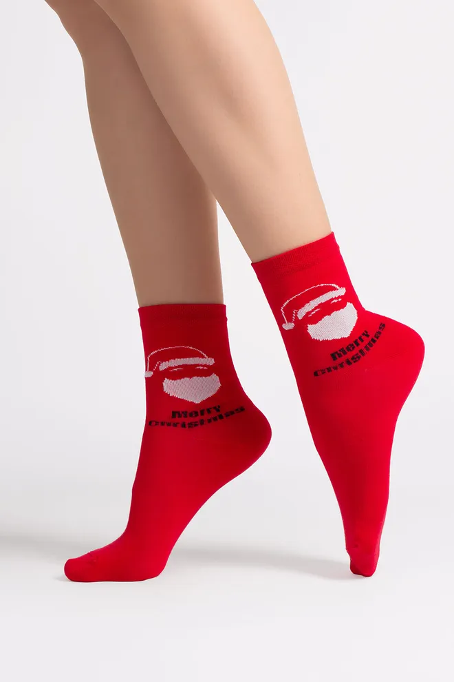 Жіночі шкарпетки новорічні WS3 NEW YEAR 2603 Giulia (red), червоний