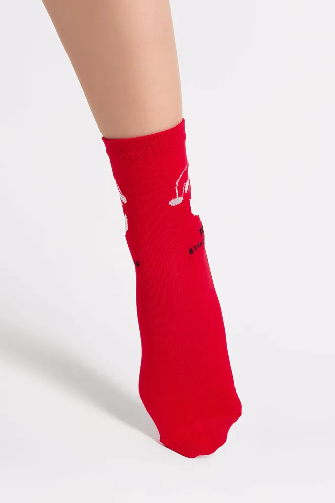 Жіночі шкарпетки новорічні WS3 NEW YEAR 2603 Giulia (red), червоний