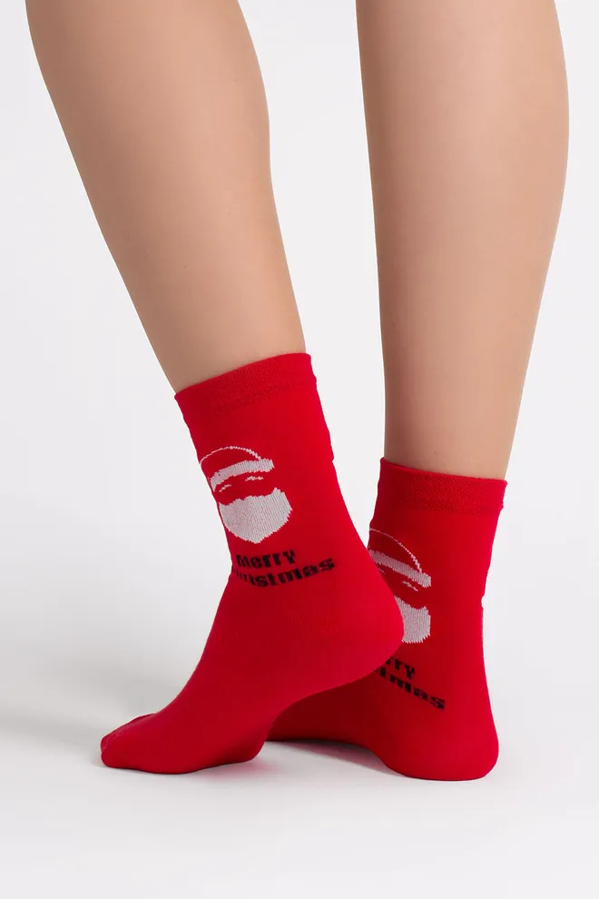Жіночі шкарпетки новорічні WS3 NEW YEAR 2603 Giulia (red), червоний