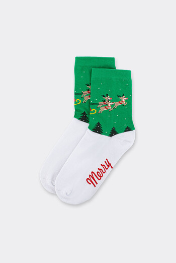 Жіночі різдвяні шкарпетки WS3 NEW YEAR 2606 Giulia (green), зелений