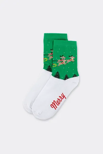 Женские рождественские носки WS3 NEW YEAR 2606 Giulia (green), зеленый Женские рождественские носки WS3 NEW YEAR 2606 Giulia (green), зеленый