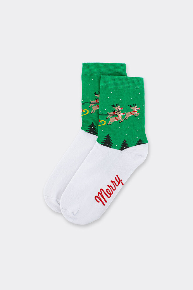 Жіночі різдвяні шкарпетки WS3 NEW YEAR 2606 Giulia (green), зелений