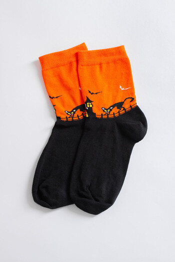 Женские носки с черным котом WS3 HALLOWEEN 2502 Giulia (orange), оранжевый Женские носки с черным котом WS3 HALLOWEEN 2502 Giulia (orange), оранжевый