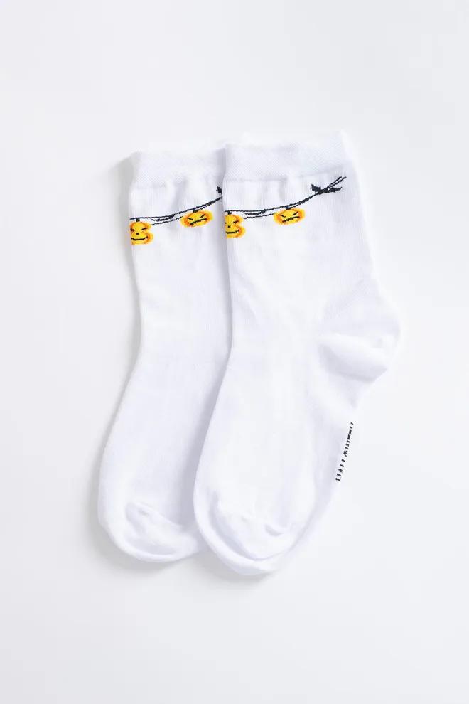 Жіночі шкарпетки з малюнком WS3 HALLOWEEN 2506 Giulia (white), білий