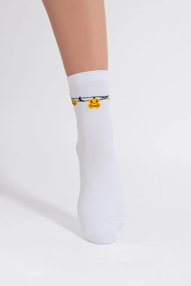 Жіночі шкарпетки з малюнком WS3 HALLOWEEN 2506 Giulia (white), білий