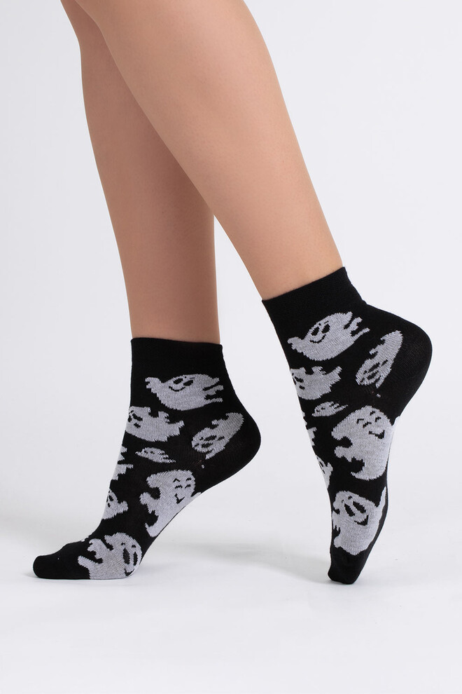 Женские носки с привидениями WS3 HALLOWEEN 2505 Giulia (black), черный