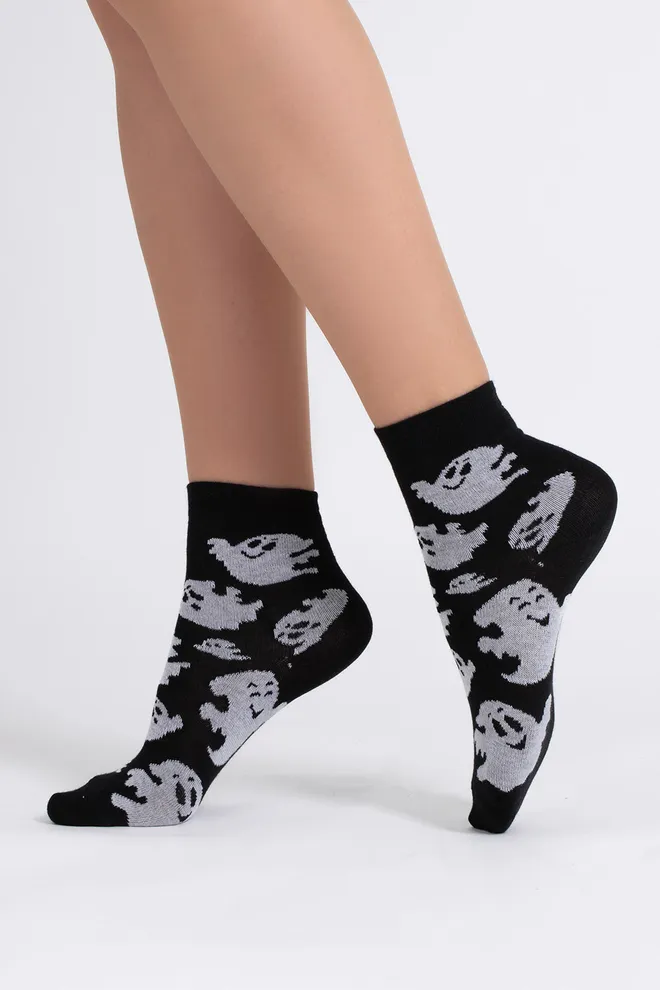 Жіночі шкарпетки з привидами WS3 HALLOWEEN 2505 Giulia (black), чорний