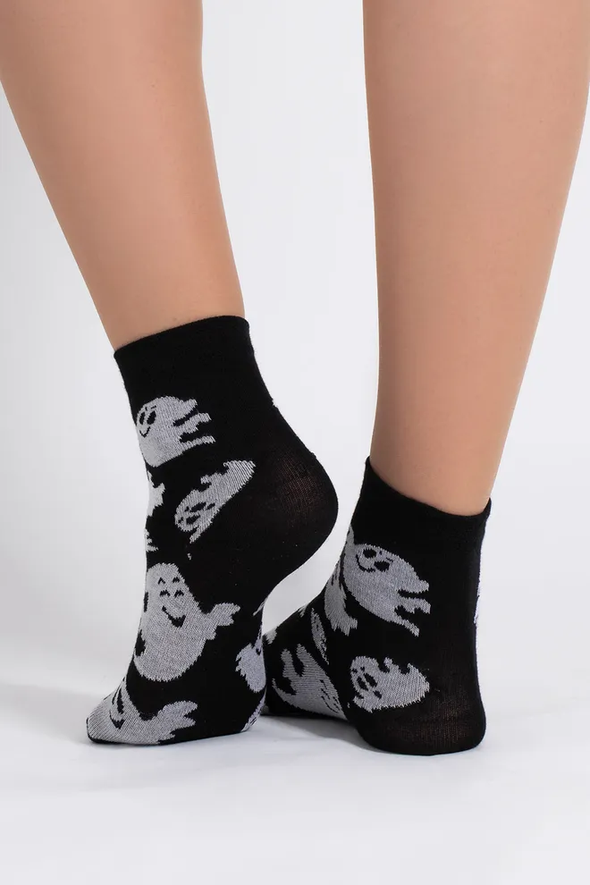 Жіночі шкарпетки з привидами WS3 HALLOWEEN 2505 Giulia (black), чорний