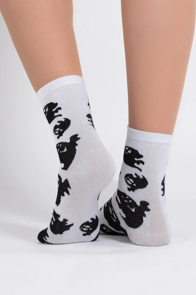 Жіночі шкарпетки з привидами WS3 HALLOWEEN 2505 Giulia (white), білий