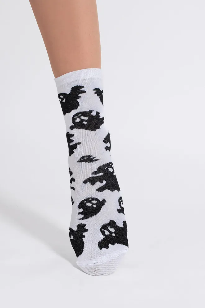 Жіночі шкарпетки з привидами WS3 HALLOWEEN 2505 Giulia (white), білий