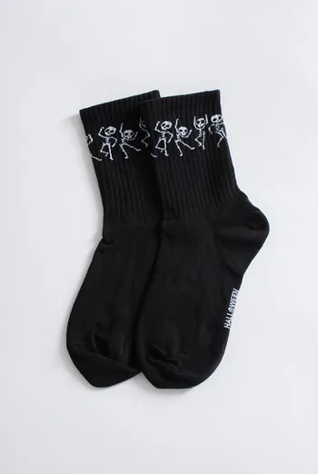 Женские носки с скелетами WS3 HALLOWEEN STRONG 2502 Giulia (black), черный