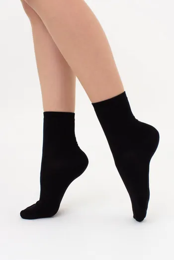 Жіночі високі шкарпетки з бамбука WS3 BAMBOO Giulia (black), чорний