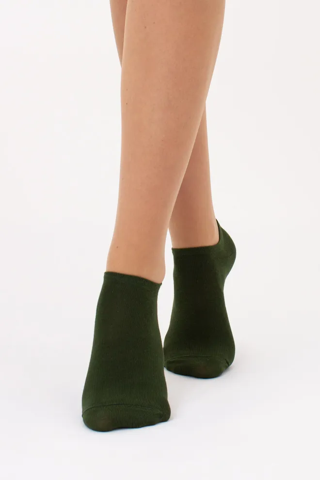 Шкарпетки жіночі короткі Ws1 classic Giulia 2 пари (khaki/ceramite), зелений/помаранчевий