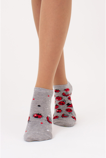 Носки женские короткие WS1 FASHION SET 2405 classic Giulia 2 пари (light grey melange), светло-серый Носки женские короткие WS1 FASHION SET 2405 classic Giulia 2 пари (light grey melange), светло-серый