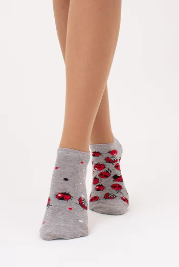 Шкарпетки жіночі короткі WS1 FASHION SET 2405 classic Giulia 2 пари (light grey melange), світло-сірий