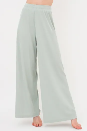 Женские штаны-палаццо в рубчик из хлопка RIB 4314/010 Giulia (mint), зеленый Женские штаны-палаццо в рубчик из хлопка RIB 4314/010 Giulia (mint), зеленый
