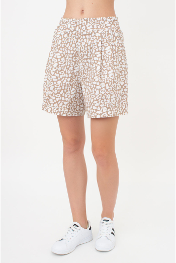 Бавовняні шорти з леопардовим принтом STREET SPOTTED 4219/010 Giulia (beige/milk leopard print), бежевий