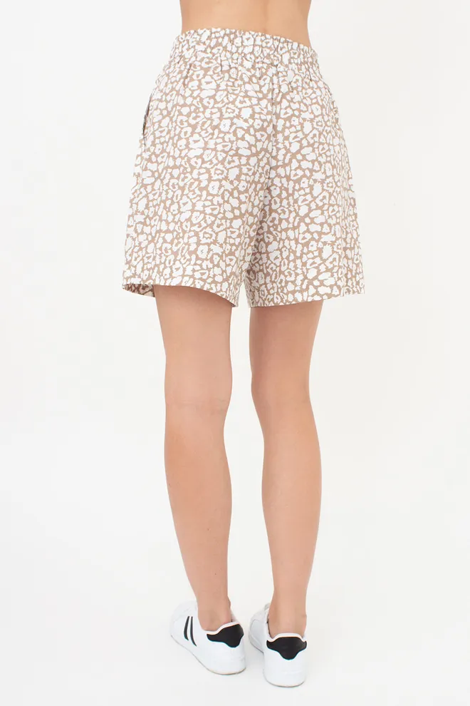 Бавовняні шорти з леопардовим принтом STREET SPOTTED 4219/010 Giulia (beige/milk leopard print), бежевий