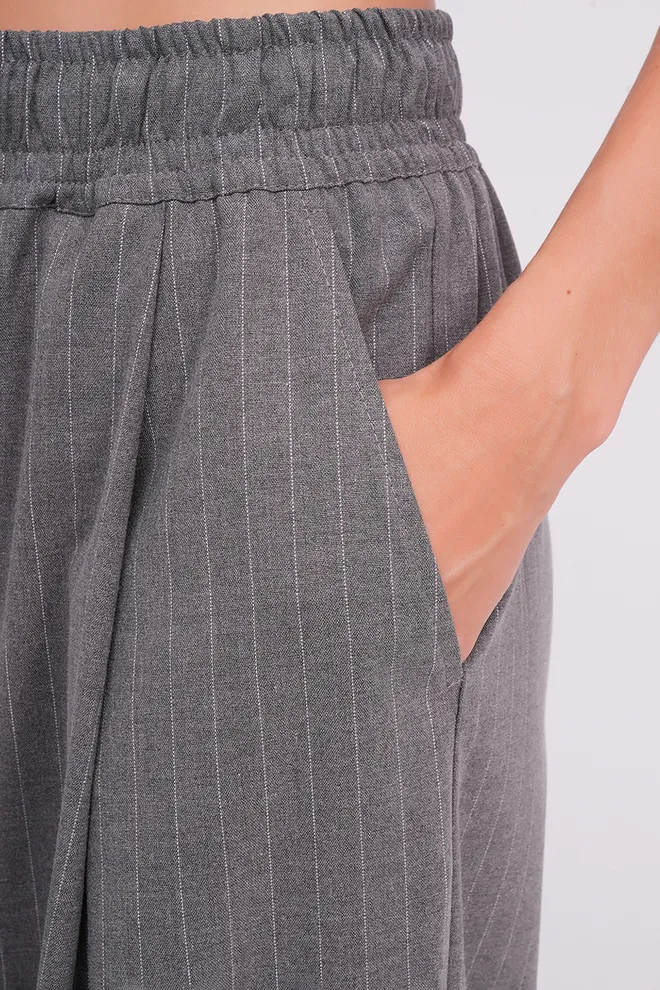 Брюки-палаццо GRACEFUL TAILORING 4331/200 Giulia (dark grey/stripe), серый