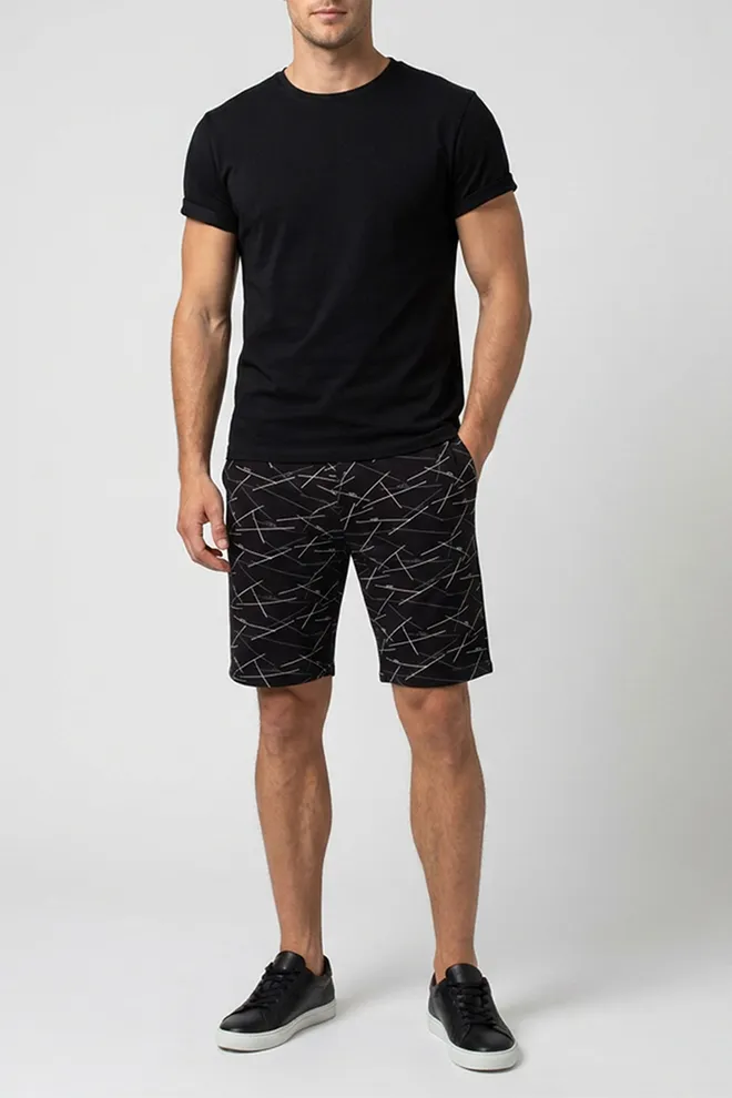 Мужские хлопковые шорты COUNTRY PRINT 9003/010 Giulia (black/line print), черный