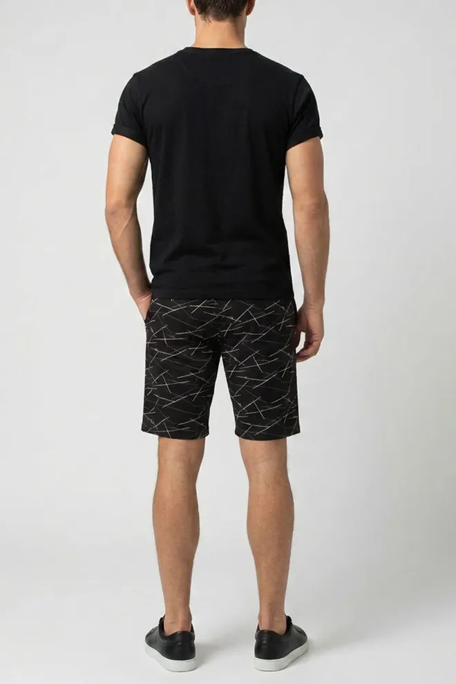 Мужские хлопковые шорты COUNTRY PRINT 9003/010 Giulia (black/line print), черный