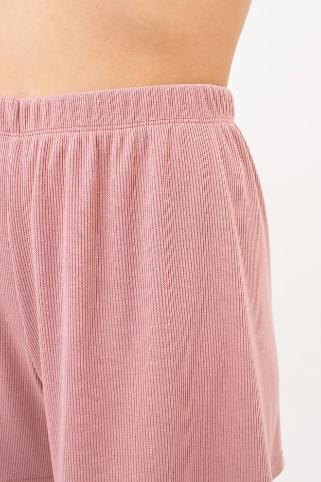 Шорти жіночі в рубчик RIB 4209/010 Giulia (dusty rose), рожевий