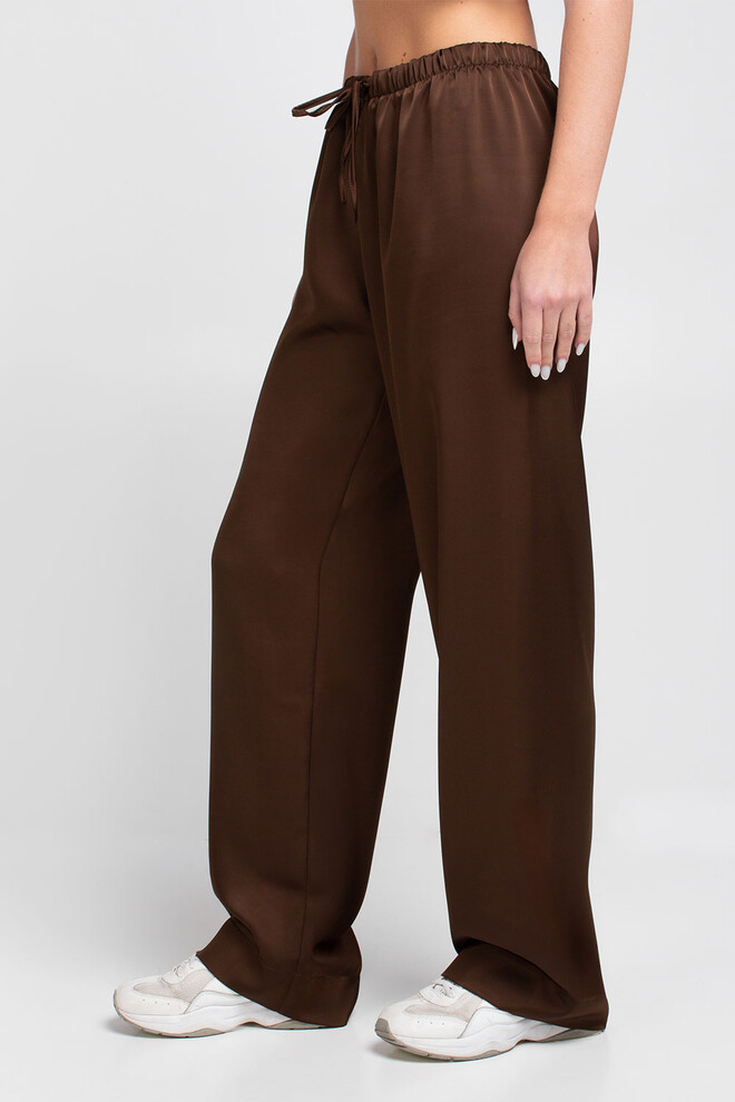 Широкие шелковые штаны ROYAL SILK 4332/050 Giulia (chocolate brown), коричневый