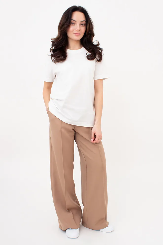 Штани широкі зі стрілками SILENT GRACE 4324/200 Giulia (sand), бежевий