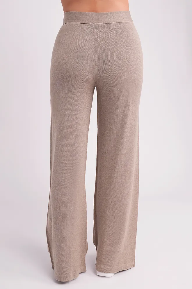 Вязаные штаны прямого кроя FREYJA CTN 4327/230 Giulia (light brown), коричневый