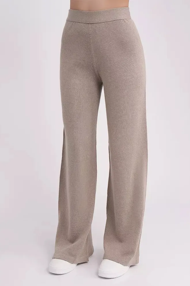 Вязаные штаны прямого кроя FREYJA CTN 4327/230 Giulia (light brown), коричневый