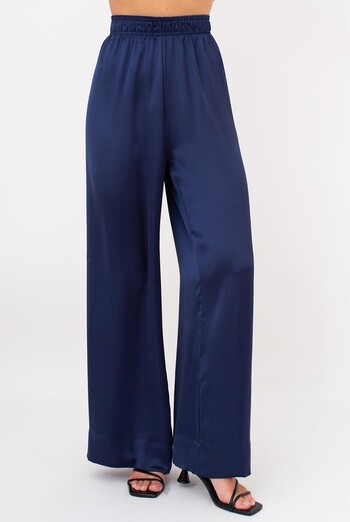 Женские шелковые брюки палаццо ROYAL SILK 4329/050 Giulia (navy), синий Женские шелковые брюки палаццо ROYAL SILK 4329/050 Giulia (navy), синий